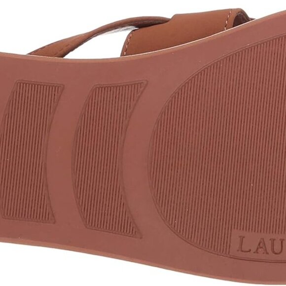 Women's Sandal Tan Nubuck PU Open Toe Slip-On Rubber Sole Comfortable - Picture 4 of 8